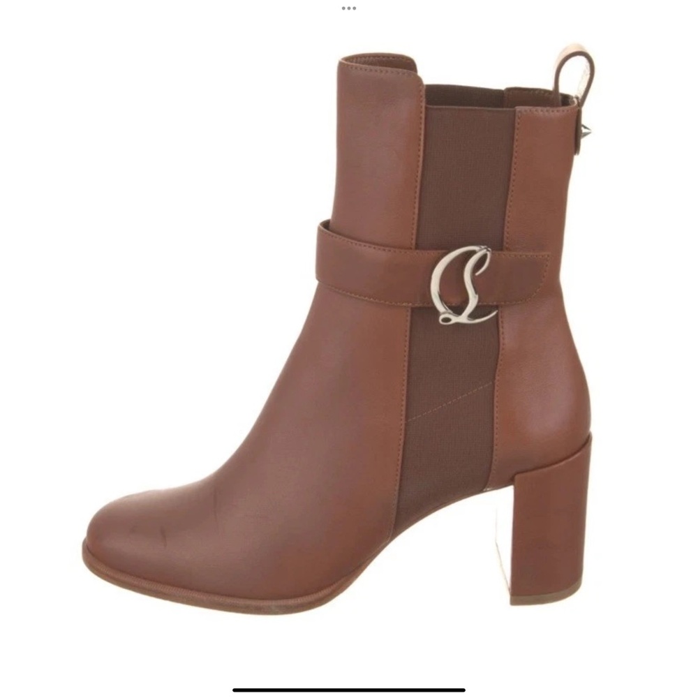 Christian Louboutin Brown Leather Heeled Boots EUR 38